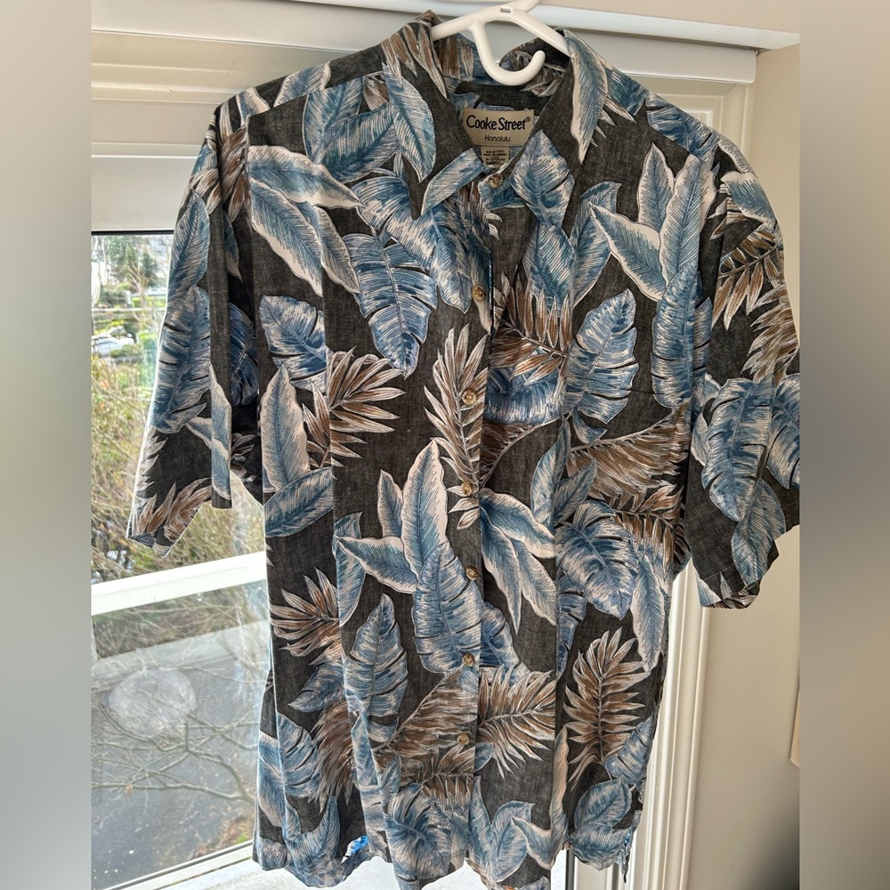 Very Rare Cooke Street Hawaiian Shirt - Made in USA - 100% Silk - Size XL